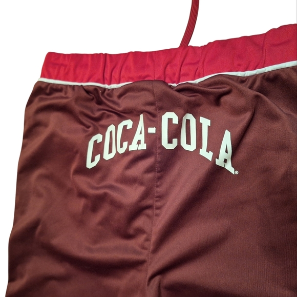 Coca-Cola Track Pants Ladies Medium Drawstring Wide Leg Burgundy Red White - Picture 4 of 8